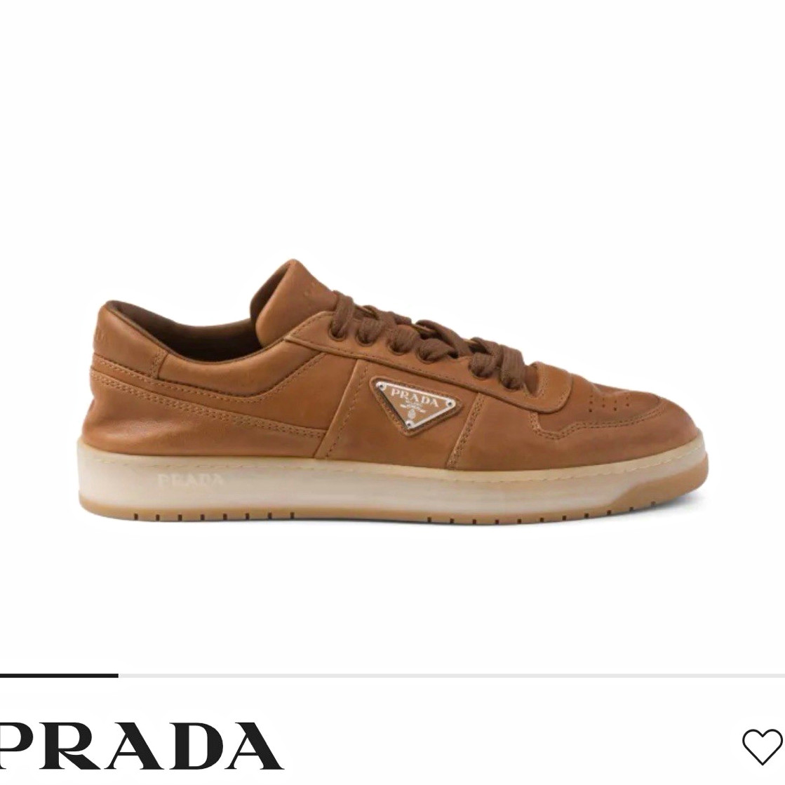 PRADA Downtown Nappa Leather Low Top Lace-Up Sneakers Brown Men's Casual