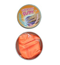 Glitter Putty In A Tin, Shape, Tear, Twist, Bounce, Stretch. Never Dries Out.