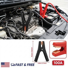 2PCS Car Alligator Clips Crocodile Clip Battery Test Clamps 100A Red Black.