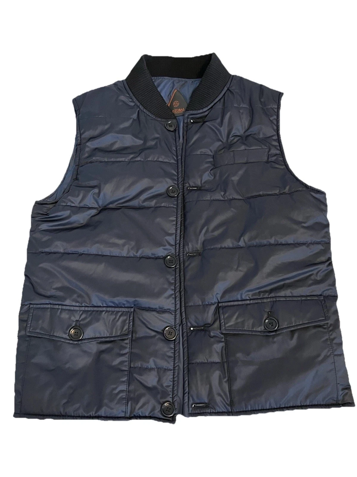 Premium Men’s Dark Navy Blue Sleeveless Puffer Jacket - Beden Size 52 XL