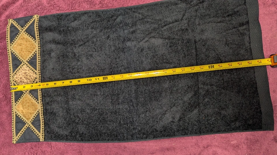 Avanti Hand Towel BLACK Diamond Leopard Animal Pattern 29.5 X 16 100% Cotton - Image 3 of 4