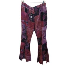 Fashion Nova 2X NWT Floral Winnie Abstract Purple Black Flare Pants