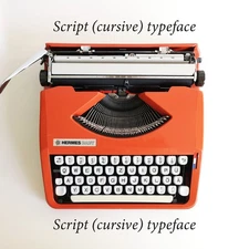 Cursive typeface | Hermes Baby | Typewriter | 1960s | Serviced  UPS 3-Day