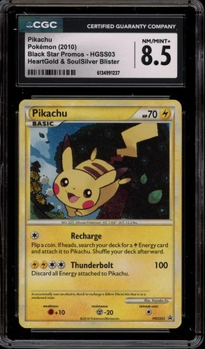 Pokemon Pikachu HeartGold & SoulSilver Blister Black Star Promo HGSS03 CGC 8.5