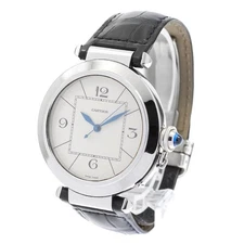 CARTIER PASHA W3107255 42MM Automatic SS Leather Silver Dial #C602