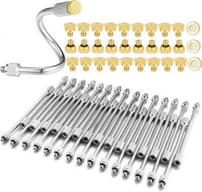 60 Pack Flexible Mister Nozzle Set with Brass Nozzles & Bendable Extensions