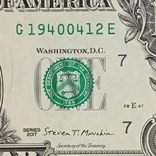 April 12 or December 4 1940 Birthday Note Fancy Serial Number $1 One Dollar 2017