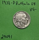 1938-D Buffalo 🦬 Indian Head Nickel 5c Vf Very Fine