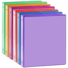 3 Ring Binder - 6 Pack, 1 Inch Binder with 2 Interior Pockets  Clear View Ov...
