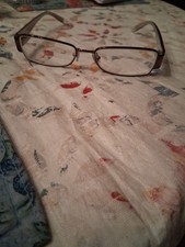 Vintage Pair Of Small DKNY Womans Light Brown Glasses Model 52016 Good