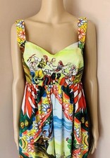 Dolce Gabbana Multicoloured Poplin Dress Size 12-14 UK BNWT Made In Italy