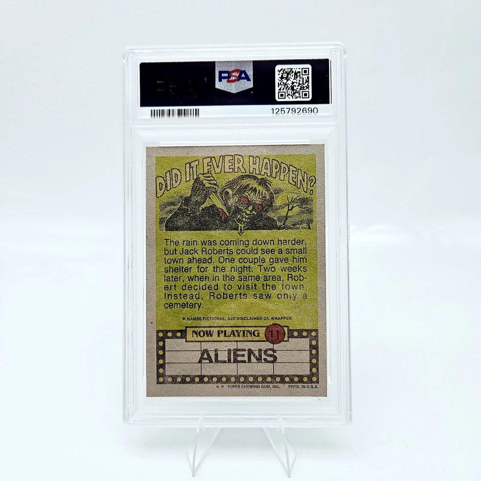 1988 Topps Fright Flicks Aliens #11 Queen Open Wide PSA 10 Pop 1 - Image 2 of 3