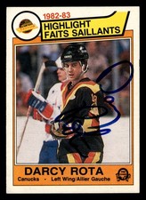 1983-84 O-Pee-Chee Darcy Rota #345 Autographed Signed Auto Vancouver Canucks