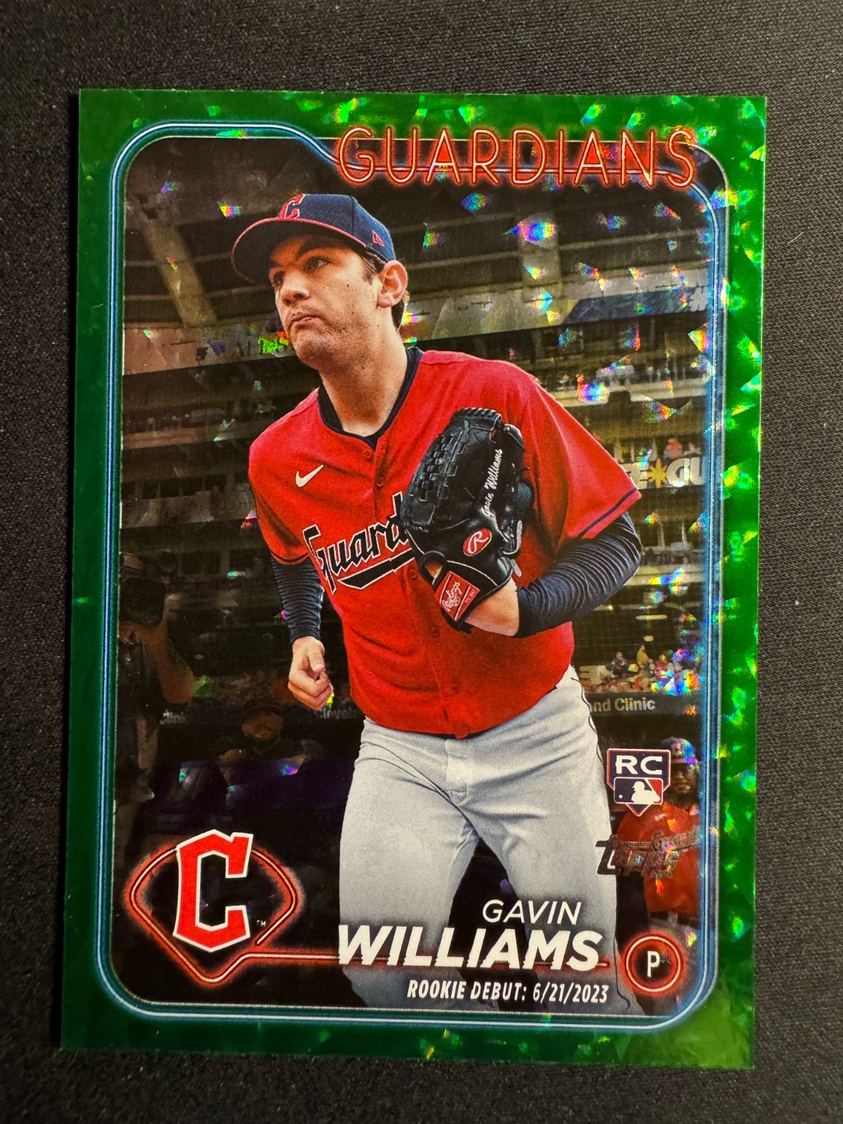 2024 Topps Update Rookie Debut Gavin Williams #US294 Green Crackle Foil 333/499