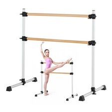 VEVOR Ballettstange Tanzstange H&ouml;henverstellbar 1219mm Holz Doppelstange