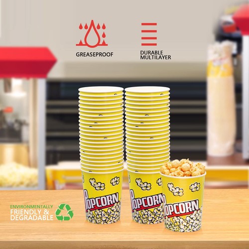32 Oz Popcorn Boxes (44 Pack) Disposable Popcorn Buckets Classic Popcorn Cups... - 第 2/6 張圖片