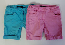 Shorts George Size 7 Girls Denim Pink Blue Cotton Pockets Summer Lot of 2