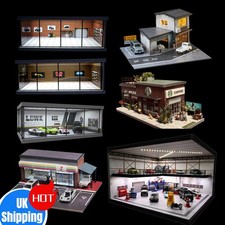 Diorama 1/64 Car Garage Model Light Diecast Display Parking Lot Scene Model UK
