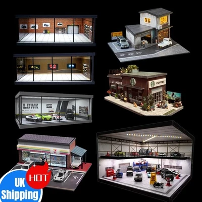 Diorama 1/64 Car Garage Model Light Diecast Display Parking Lot Scene Model UK - Image 1 of 4