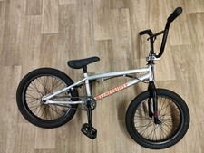 High Spec 18 inch BMX Bicycle + Gyro Silver / Black - Fully Sealed Bearings Cult