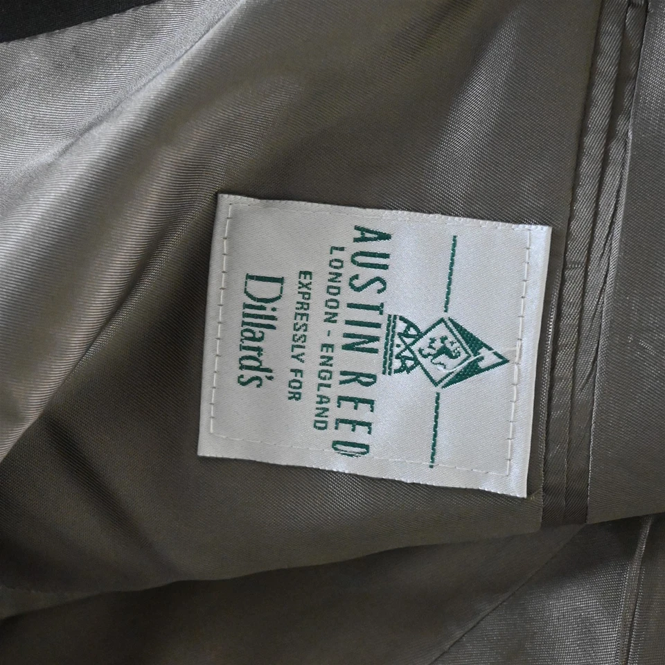 Vtg Austin Reed 43R 44R Green 100% Wool Mens Blazer Suit Jacket Sport Coat - Image 4 of 4