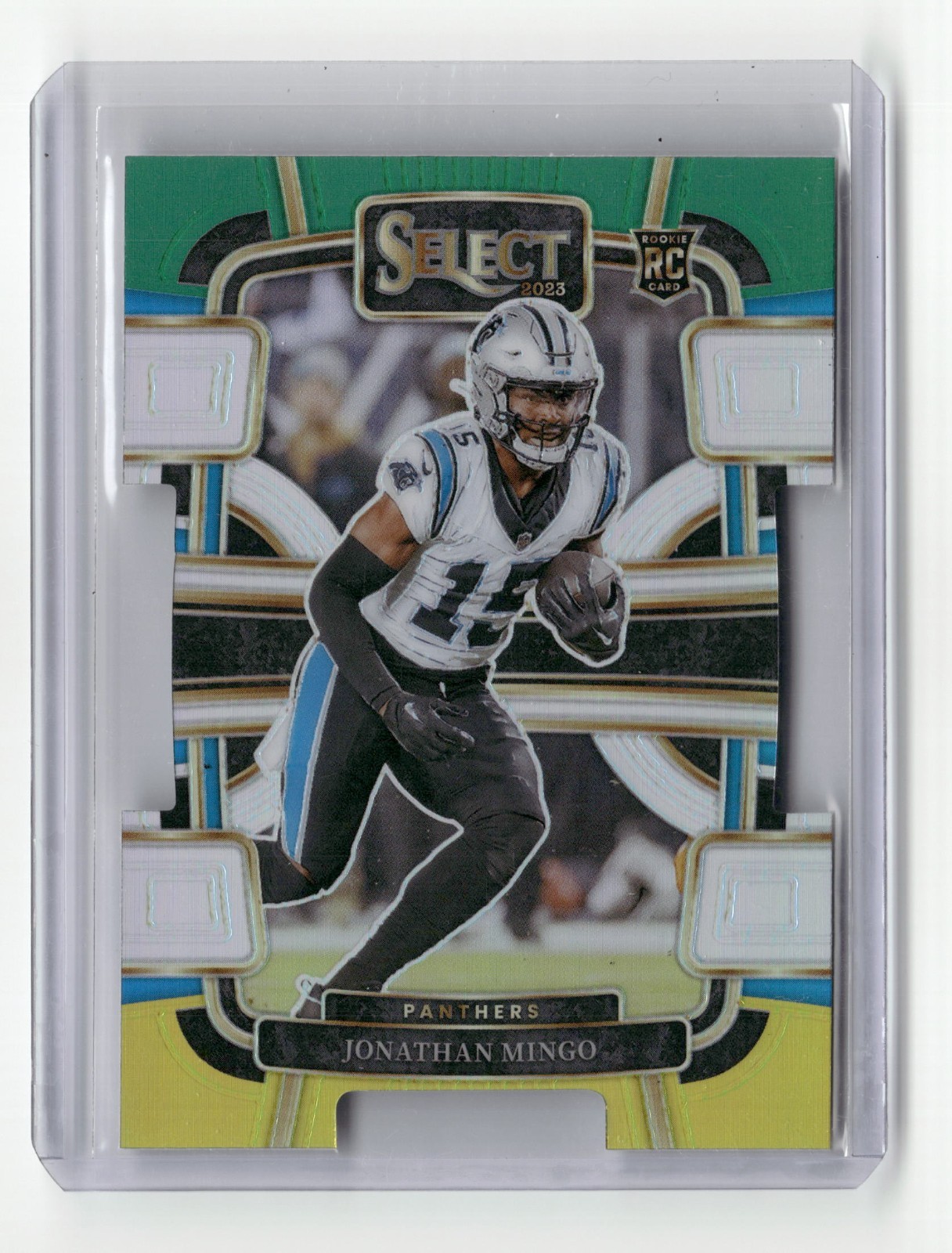 Jonathan Mingo 2023 Select Green & Yellow Die Cut #16 Panthers Cowboys RC