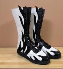 Men Wrestling Boots | Pro Wrestling Boots | Tall Lace-Up Boots | Custom Handmade