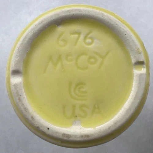 McCoy Yellow Vase Blue Irises Number 676 USA