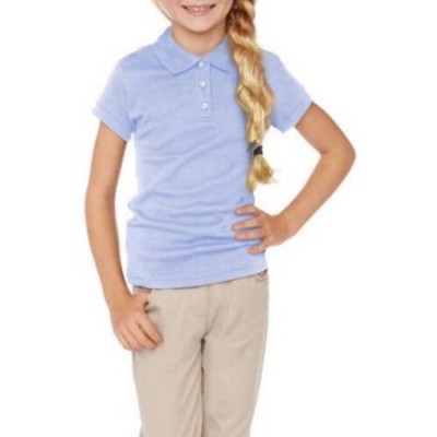 George Girls' School Uniforms Short Sleeve Polo Shirt Blue Size 10-12