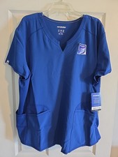 Women's Scrubstar 3XL Electric Blue Top V Notch Neck Performance Scrub Top LB5