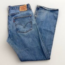 Vintage Levis 501 Jeans Mens 34 x 32 Denim 90s Button Fly Straight Leg