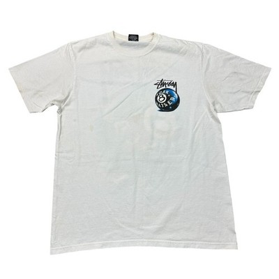 Stussy T-Shirt 8 Ball Kurzarm Rundhals Weiß Herren Medium