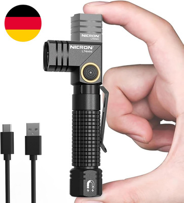 NICRON L74M Wiederaufladbar Superhell Kompakt Taschenlampe Mit Magnet, 90 Grad D