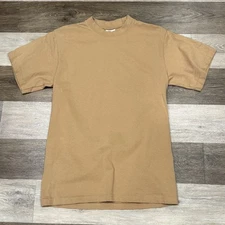 Shaka Wear Tan T-Shirt Unisex Sz Medium 100% Cotton Heavyweight Crewneck EUC