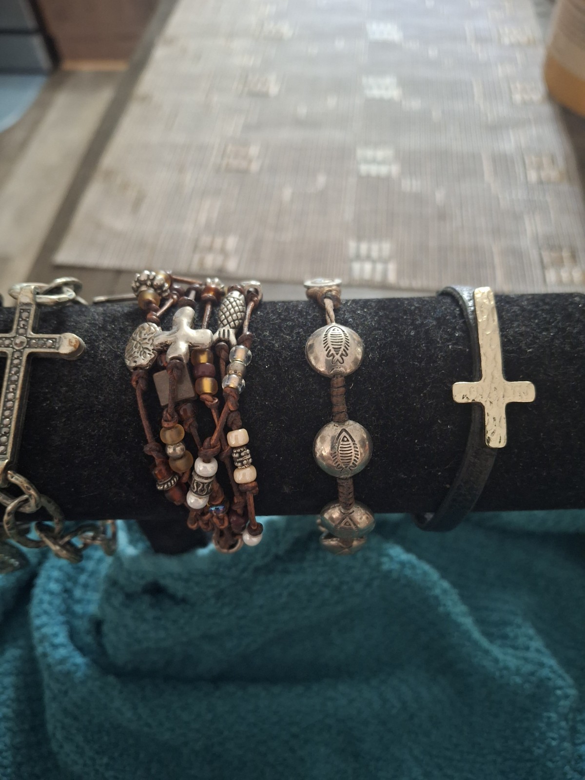 Assorted Stackable Charm & Beaded Bracelets Cross… - image 4