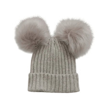 Gap kids gray pom pom beanie