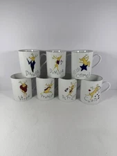 Pottery Barn Santa’s Reindeer Coffee Mugs, Set of 7~Discontinued, Missing Donner