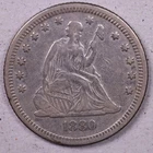 1880 Seated Liberty Quarter, Extra Fine Circulated Coin., Store #QR1394