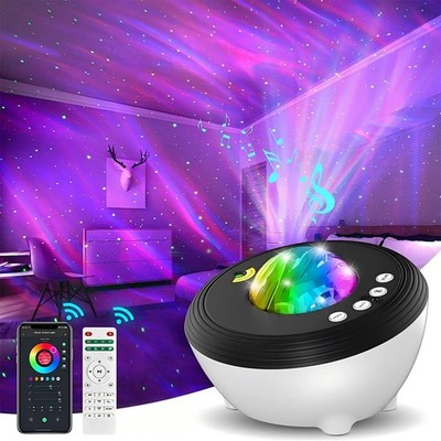 Northern Galaxy Light Projector,Star Aurora Projector with White Noises, Remo...