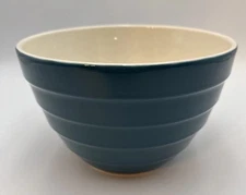Crate & Barrel Parker 8 1/4" Nesting Serving Mixing Bowl Teal Beehive