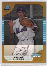 2005 Bowman Draft Chrome Gold Refractor 12/50 Drew Butera #BDP44 3c7