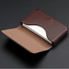 PU Leather Business Card Holder – Professional Pocket Wallet w/ Magnetic Closure