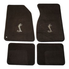 Carpeted Floor Mat Set W Cobra Logo Mustang 94-04 Dark Graphite
