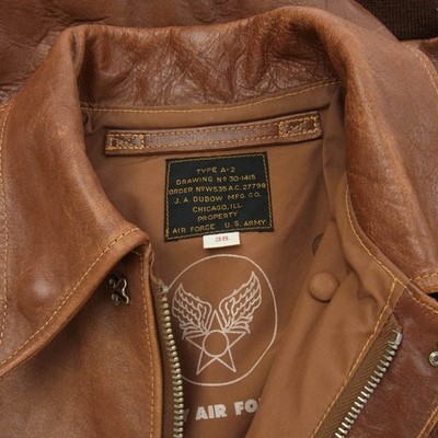 k*e様 Buzz Rickson's / J.A Dubow A-2 Jack Buzz Rickson's A2 JA Dubow Leather Flight Jacket Brown Sz 38 Used