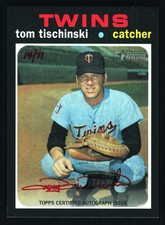 Tom Tischinski Minnesota Twins 2020 Topps Heritage Real One Red Auto SN # 14/71