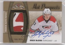 2015 Upper Deck Fleer Showcase Hot Prospects /499 Brock McGinn Patch Auto 0i1q