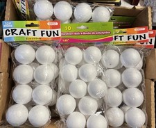 Lot of 100 White Styrofoam Balls Hobbies Holiday Floral Crafts 2