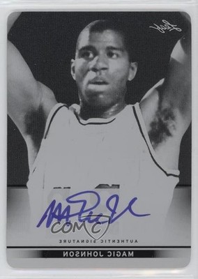 2012-13 Leaf Metal Printing Plate Black 1/1 Magic Johnson #BA-MJ1 Auto HOF 3z8