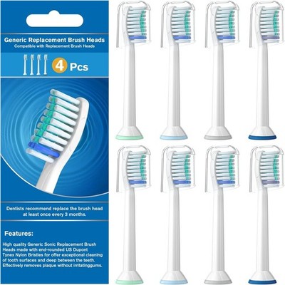 er Ersatzbürsten für Philips Sonicare, Nylonborsten, Weiß, Kompatibel mit Oral B