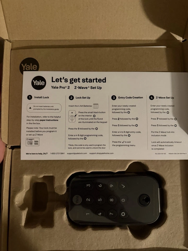Bloqueo de teclado Yale Pro 2 con gamuza negra Zwave Plus, modelo YRD614-BLE-BSP Foto 2 de 2
